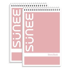 2 Pack Steno Pads 6x9, Gregg Rule, 60 Sheets, Spiral Notebook 6x9, White Pape...