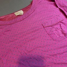 Vintage Victorias Secret Gold Label Pink Polka Dot Cotton Nightshirt ML Pink