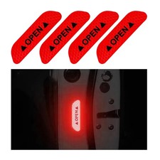 4Pcs Car Door Open Reflective Stickers Night Visibility Warning Protective Strip