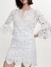 Abito donna Maje bianco cotone corto guipure taglia 36 S 8 MFPRO02274