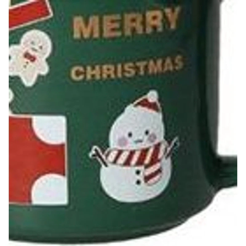 Mug Natale con Tappo e Cucchiaino Babbo Natale BRANDANI Ginger Verde 400 ml, fotografia 9 di 9
