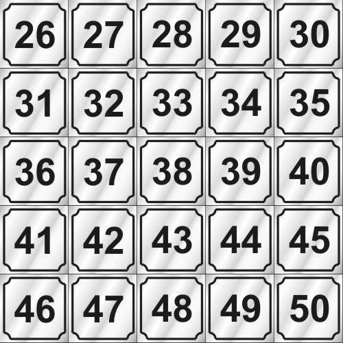 Number Type (26-50) For Dexter, Wascomat, Speed Queen, Huebsch, Maytag Washer