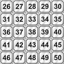 Number Type (26-50)  For Dexter, Wascomat, Speed Queen, Huebsch, Maytag Washer