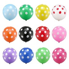 12 POLKA DOT PARTY BALLOONS U Pick Party Decoration Fiesta Aloha Birthday Helium
