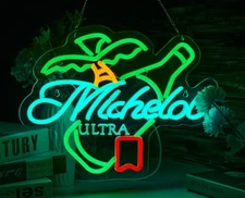 🍺Michelob Ultra 🌴 Illuminated Neon/LED Sign-Great for Home/Bar/Mancave 10 SOLD