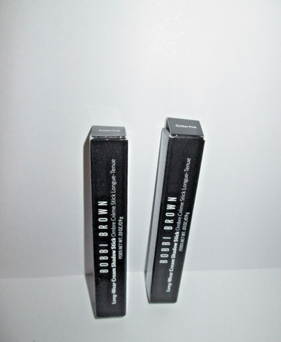 2X Bobbi Brown Long-Wear Cream Shadow Stick New Boxed .03 oz. Travel Golden Pink - Picture 2 of 3