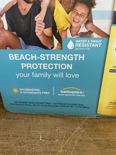 New NEUTRAGENA Dual Pack Beach Strength Defense Water+Sun 60+ SPF Sunscreen - Picture 2 of 5