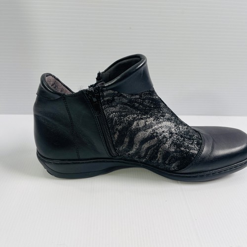 KIARFLEX Women's KLAP Boots Black Leather Zip Up Size EU40 US7 - Picture 13 of 14
