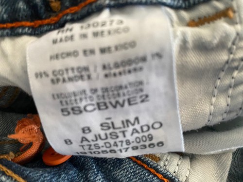 Wrangler Slim Fit Jeans Girl/Boy Light Adjustable Denim. Size 8 - Picture 3 of 8