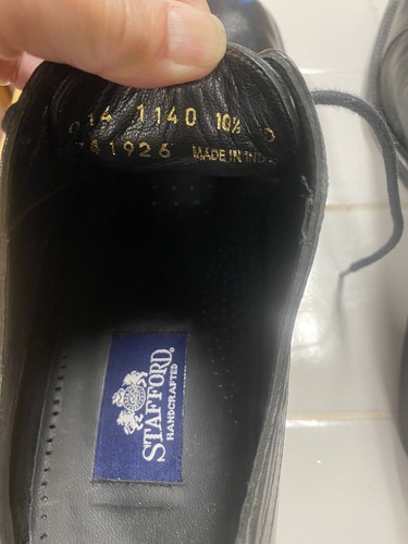 Zapatos de vestir negros Stafford Vero Cuoio para hombre talla 10 1/2 - Imagen 2 de 5