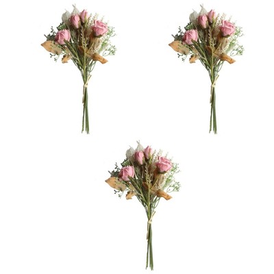 3 stücke Gefälschte Arrangement Simulation Delicate Tuch Rose