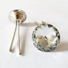 21 Crystal Glass Prong Buttons Decoration Tacks