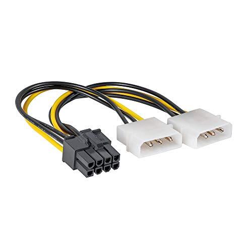 AKYGA AK-CA-29 2 x Molex mâle vers PCI-E 8 Broches Femelle Câble Adaptateur 15 c