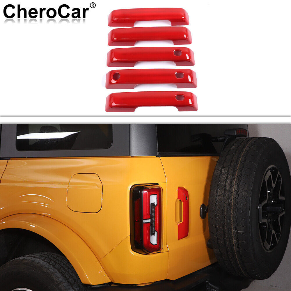 For Ford Bronco 2021 2022 Exterior Door Handle Trim Cover Accessories Red 5PCS