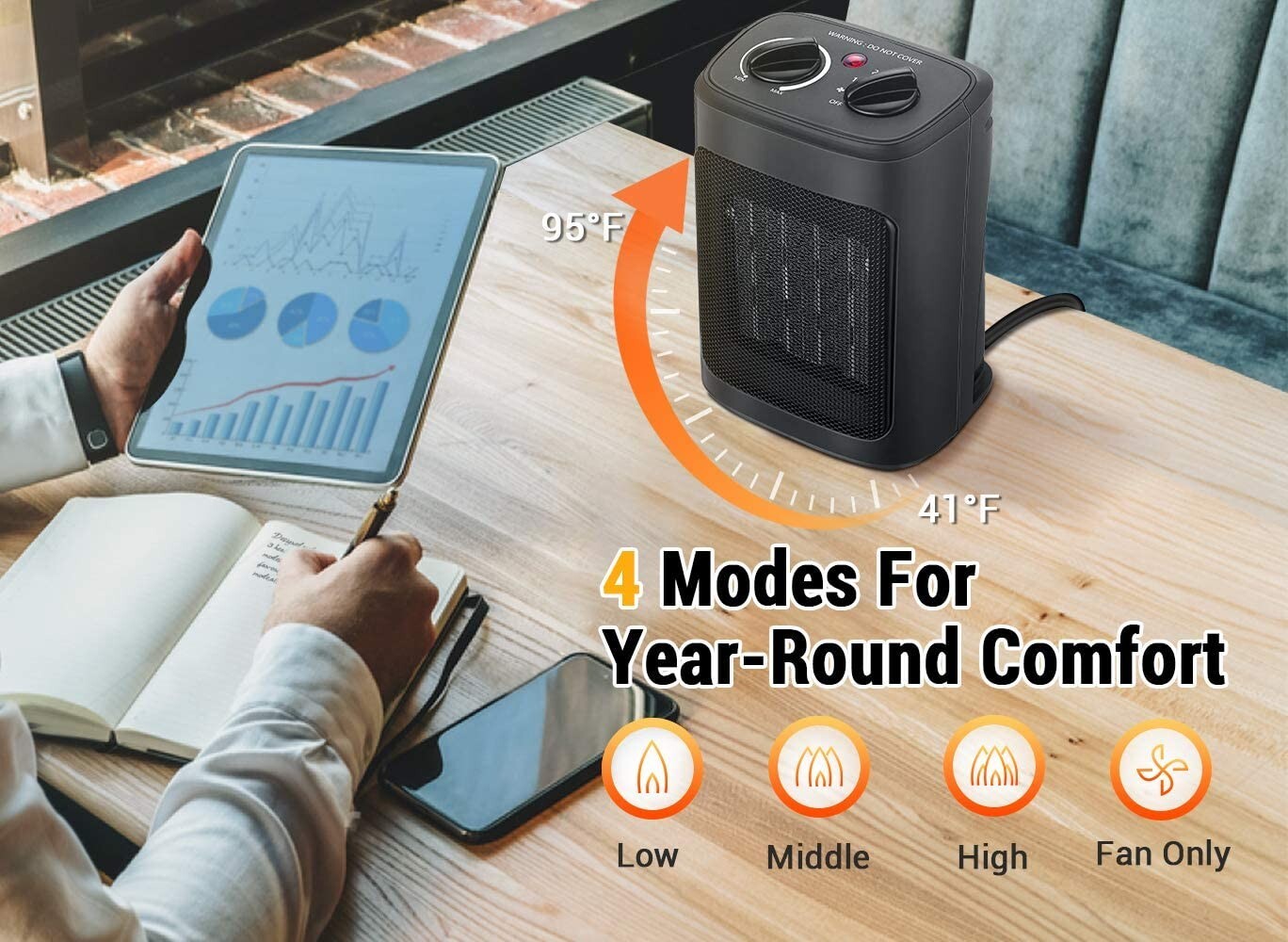 Pelonis Space Heater With Thermostat Electric Ceramic 1500-Watt 9-Inch  Black-NEW – Full On Cinema