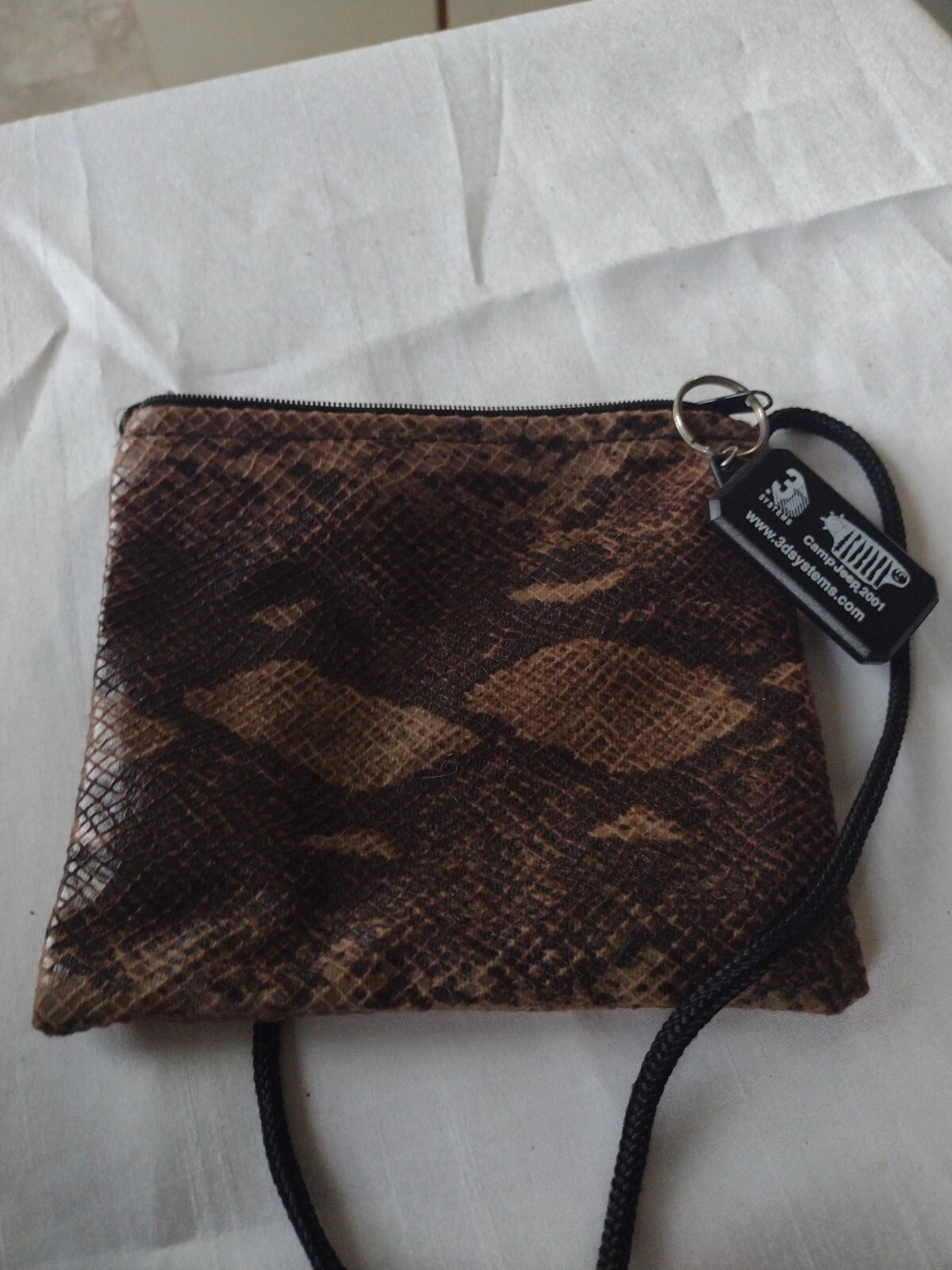 Vintage Python Snake Skin/ Leather Small Crossbod… - image 3