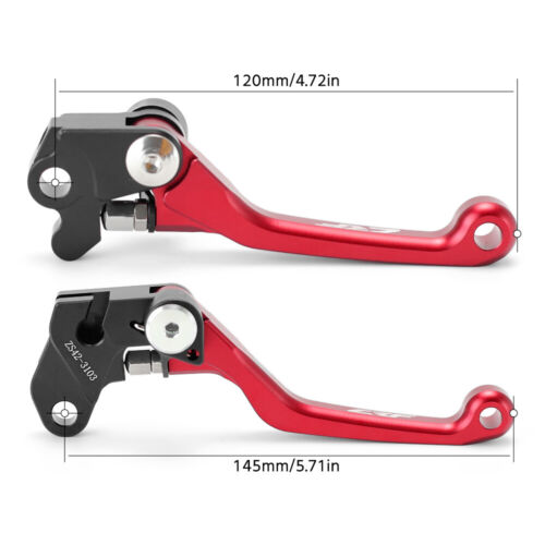 CNC Pivot Brake Clutch Lever For HONDA CRF150F CRF230F CRF250F CRF 250F Pair Red - Picture 2 of 7