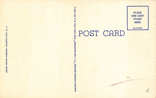 Atlantic City NJ Curt Teich Linen Bathing Beauty "Cheerio" Postcard - Picture 2 of 2