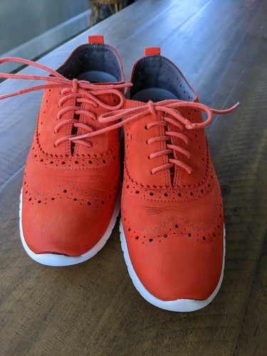 6B Zerogrand Wingtip Shoes Orange 