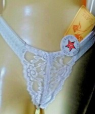 EMPIRE INTIMATES LACY WHITE THONG SEXY SMALL NWT hi quality 208 MADE IN AMERICA