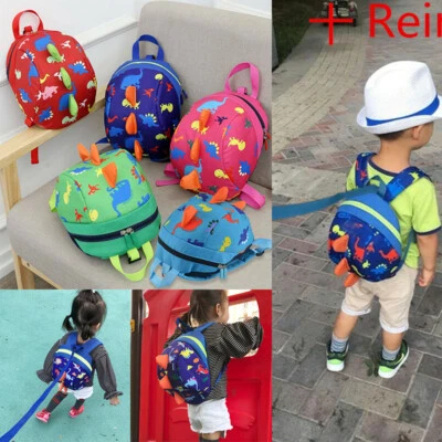 Cartoon Baby Toddler Kids Dinosaur Safety Harness Strap Bag Backpack With Reins