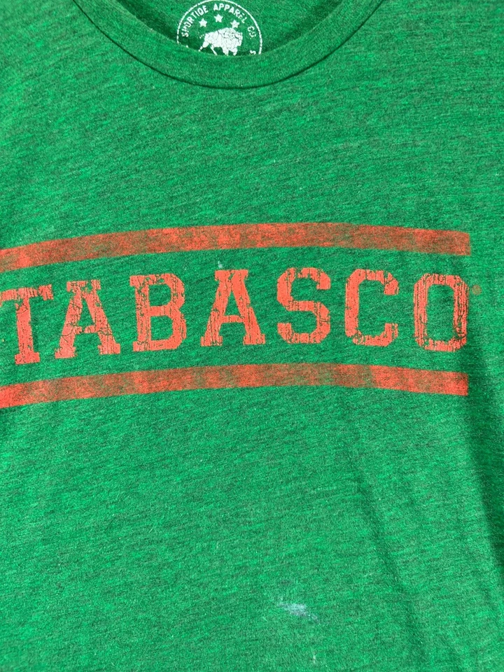 Mens Shirts Tee XL Sportiqe Green Crew Tabasco Graphic Logo Short Sleeve - Image 3 of 4