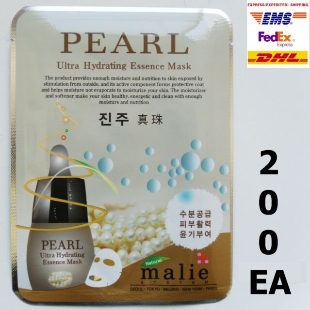 200pcs MALIE PEARL Face Mask Packs Sheet 0.88oz Whitening Moisture EXPRESS SHIP