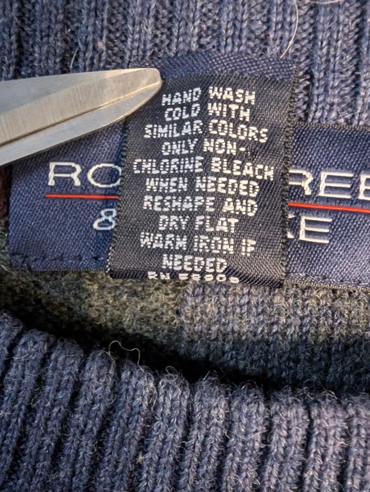 Suéter Roundtree & York Adulto Mediano Multicolor Parche de Lana Trabajo Pullover Para Hombres Foto 4 de 4