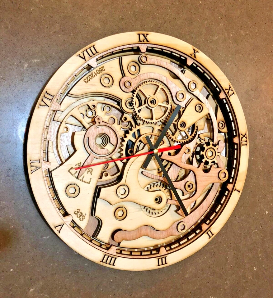 DIY Wall Clock Kit Wooden Steampunk Vintage Assembling Model Modern Decor Gift - image 3 of 4