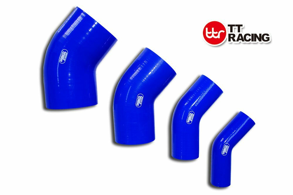 45 Degree Silicone Reducer Elbow Coupler - 2.75" To 2.5" For Turbo/Intake Piping (Black)