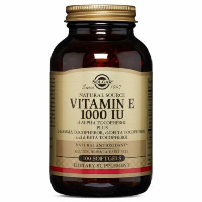 Solgar Vitamin E 670 mg 1000 IU Mixed d-Alpha Tocopherol 100 Softgels Exp:4/2028
