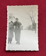 WW2 WWII Original German Military wartime Photo Freezing Soldier With Woman