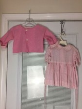 Girl's Event Youth Handmade Vtg Pink/White 2-Piece Outfit Dress with Jacket
