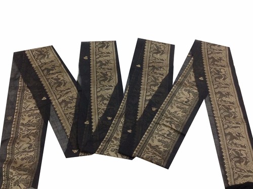 Om Vintage Indian SarI Border 100%Silk Ribbon Baluchari Lace Trim 3.7W" L122 - Picture 8 of 10