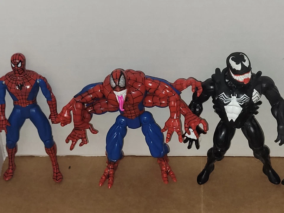 Vintage ToyBiz 1994 6 arm Spider-Man Venom Carnage Green Goblin lot of 6 - Image 3 of 4