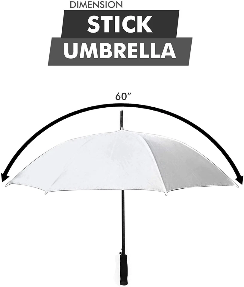 Paraguas de lluvia para exteriores Barton - Blanco - 60" a través - Poliéster resistente al desgarro Foto 3 de 3
