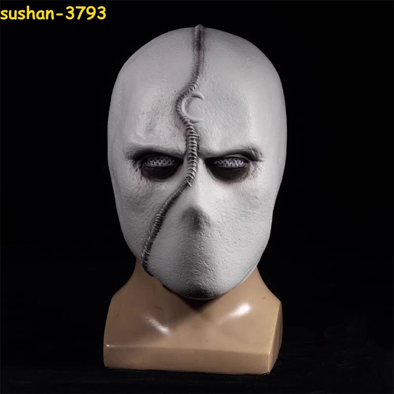 Moon Knight LED Mask Cosplay Latex Helmet Halloween Props Accessories Party Gift - Image 2 of 4