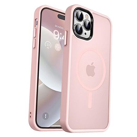 Funda Magnética Fuerte para iPhone 14 Pro Max [Compatible con Magsafe] Rosa A
