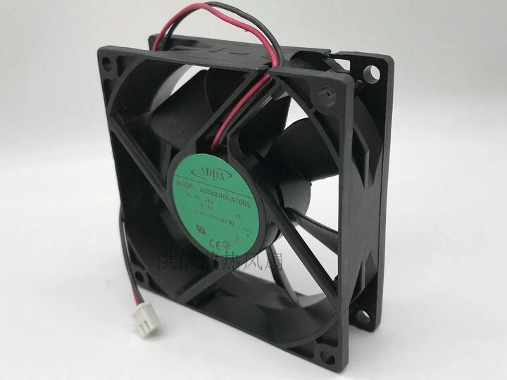 ADDA AD0824HX-A70GL 24V 0.16A 8025 8CM 80mm 2-wire inverter cooling fan 2pin - Image 2 of 3