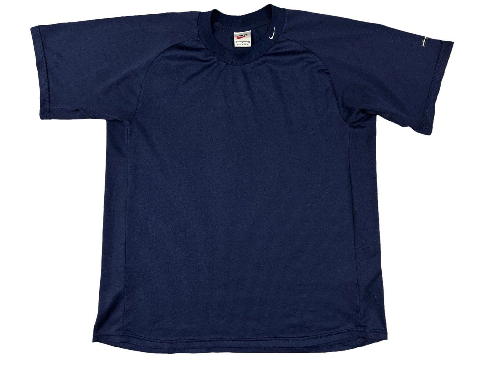 VTG Nike Men Shirt Blue Crew Neck Short Sleeve Sz L