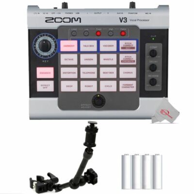 Zoom V3 Vocal Processor +  Zoom HRM-11 11'' Handy Recorder Mount
