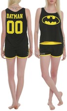NEW DC Comics Batman LOGO Sleep Set Pajamas Mesh 00 Tank Top Shorts JR XL NWT