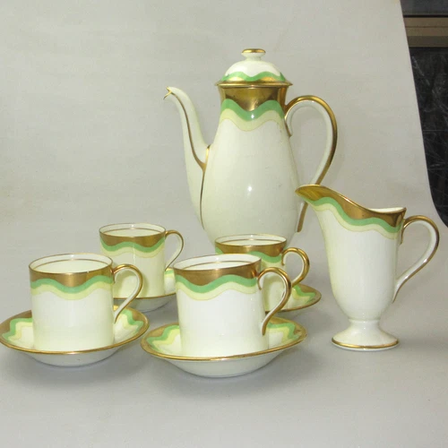 Royal Doulton Art Deco 10Pc Part Coffee Set - Valery V1163