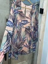 Show Me Your MuMu Womens Dress Medium M Tunic Floral Peach Green Print Swing