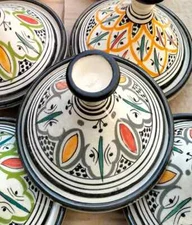 Mini Moroccan Tagine, Handcrafted White Pottery Spices Dishes
