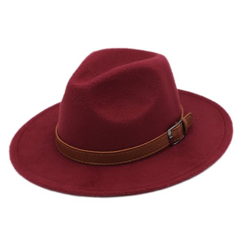 Kids Wide Brim Fedora Jazz Cap with Brown Belt for Boys Girls - Picture 13 of 33