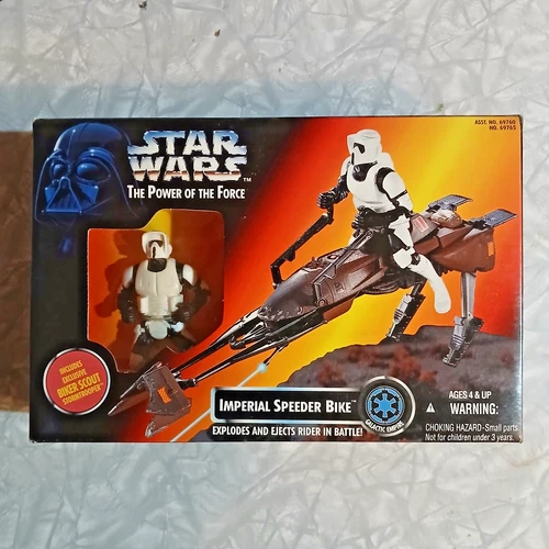 Star Wars Power of the Force Imperial Speeder Bike w/ Biker Scout 1995 MIB