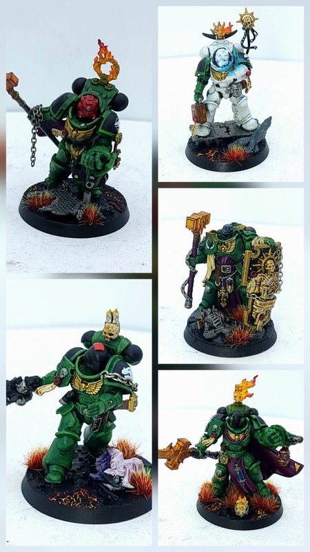Painted Warhammer 40k Salamanders Space Marines Character Bundle