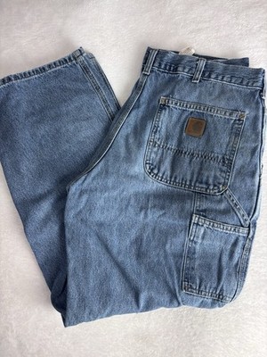 CARHARTT Weathered Dungarees Carpenter Denim Jeans Men's Size 34 x 28 Vintage