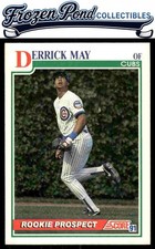 Derrick May 1991 Score #379 Rookie Chicago Cubs Card. rookie card picture